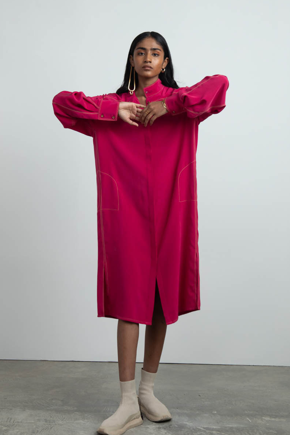 Sum Classic Silk Shirt Dress