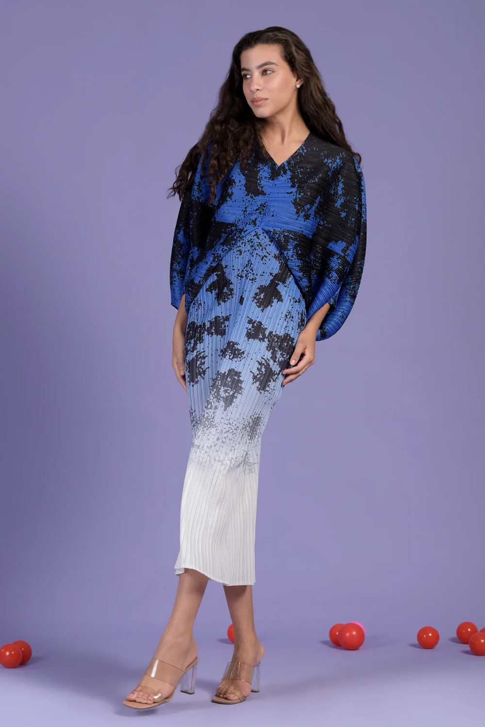 Kimono Kitsch Gradient Dress - Splash Blue