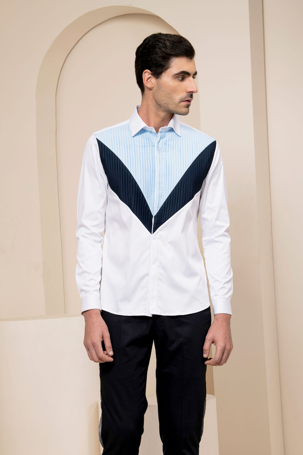 Ultramarine Pleated Shirt