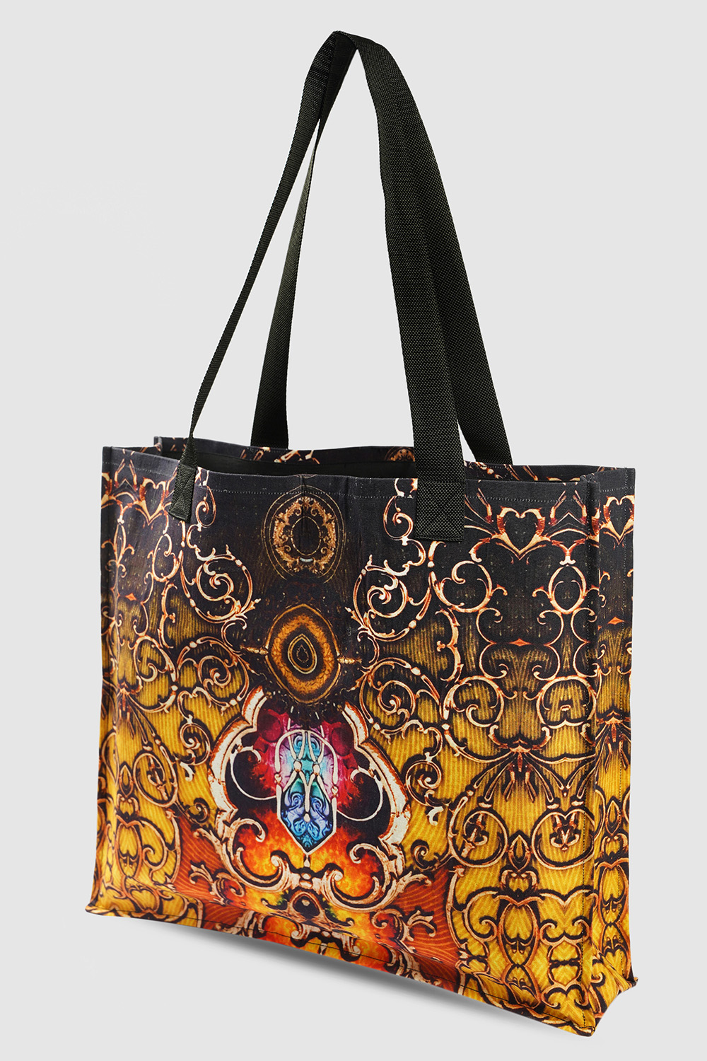 Black And Orange Tribal Print Tote Bag