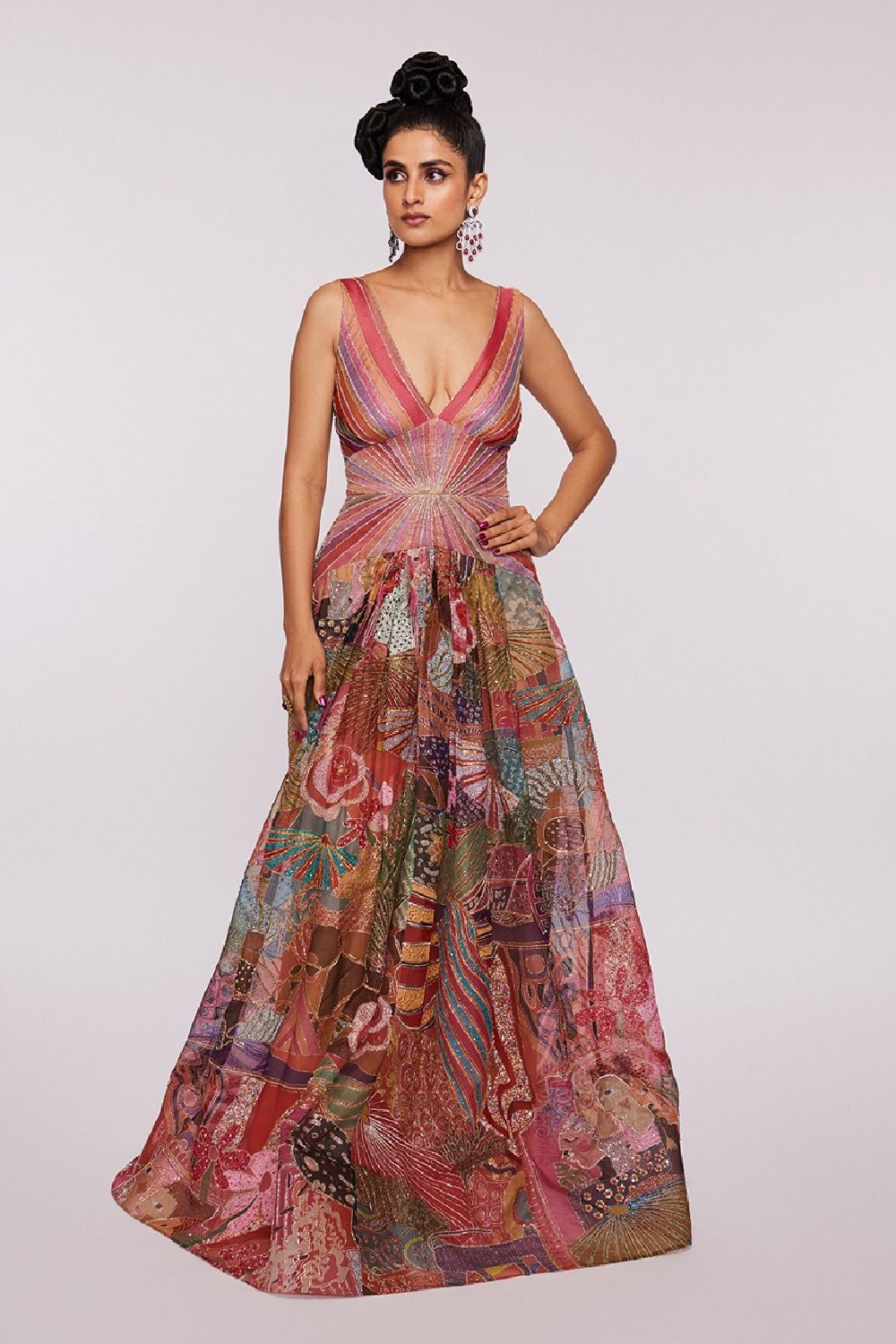 Pink Dudes Divergence printed Gown