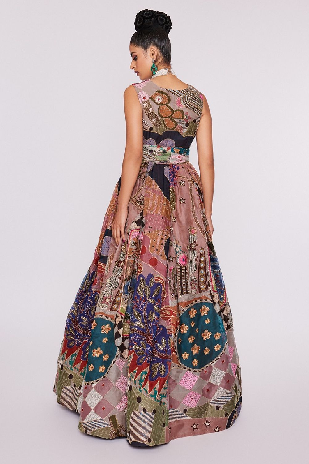 Peach Divergence Printed Gown
