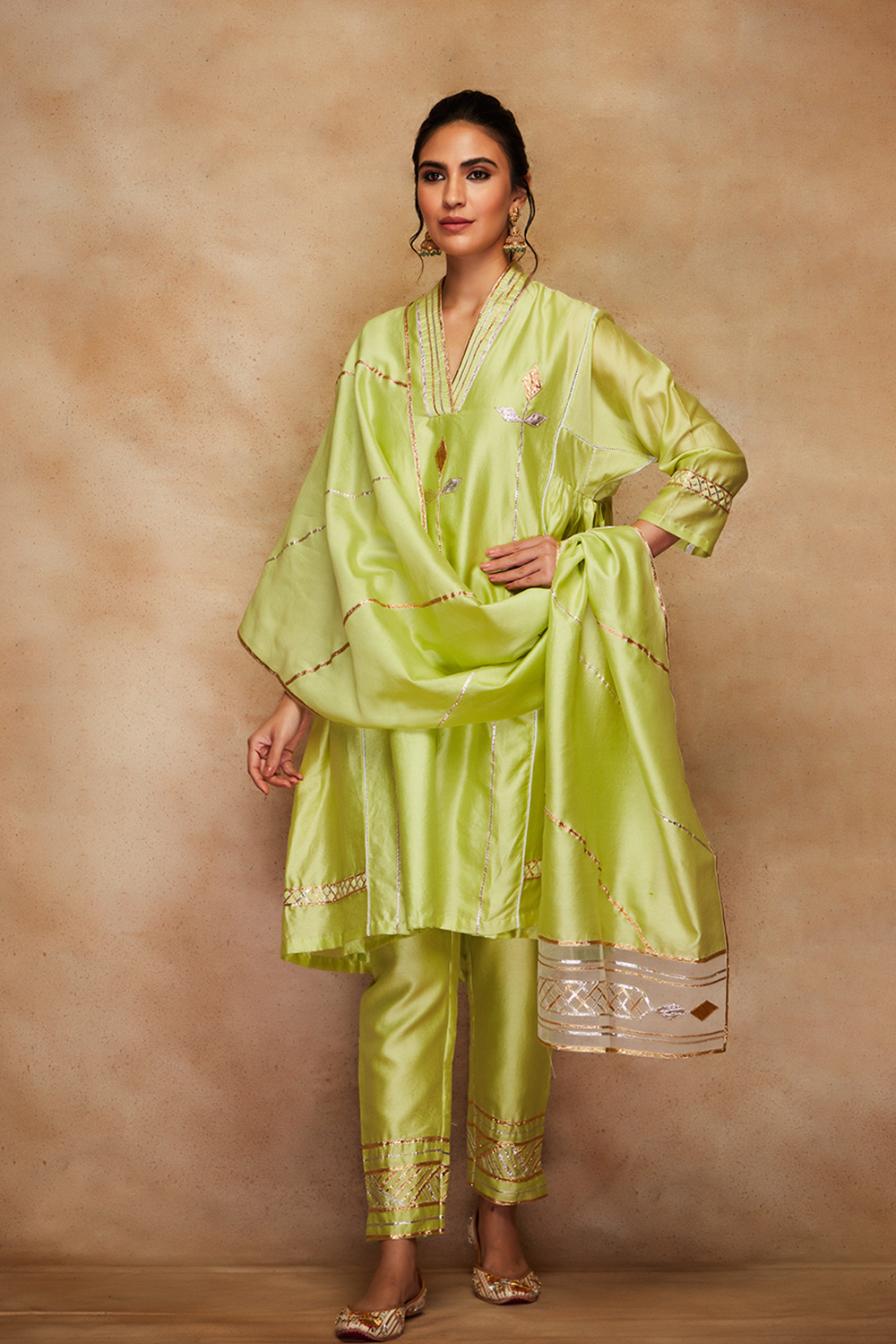 Pista Green Gota Kimono Tunic