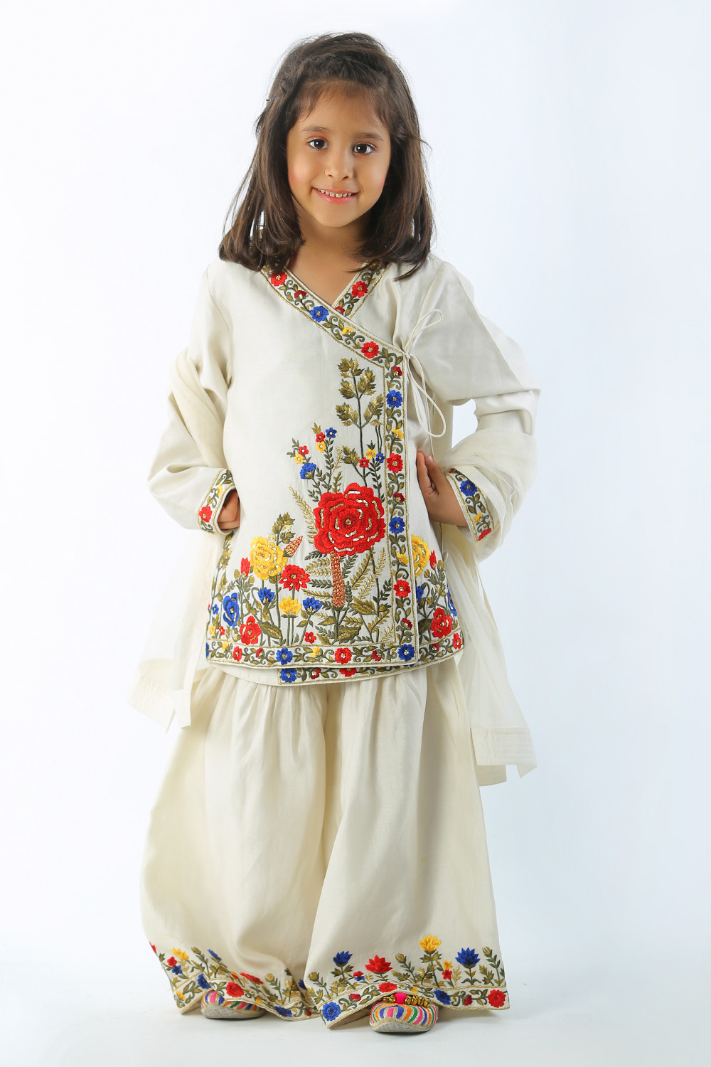 Floral Embroidered Sharara Set