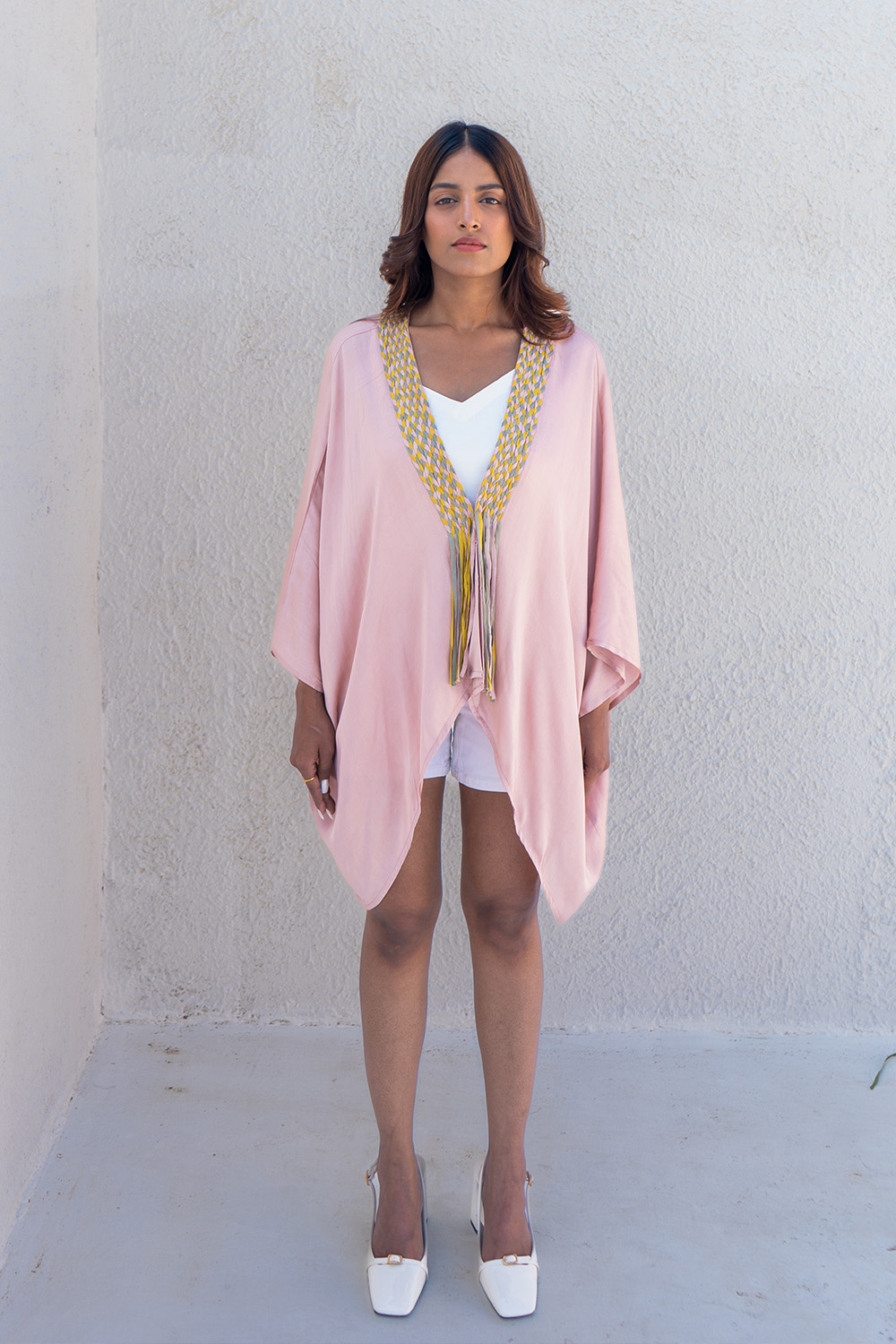 Pink Braided Short Cape
