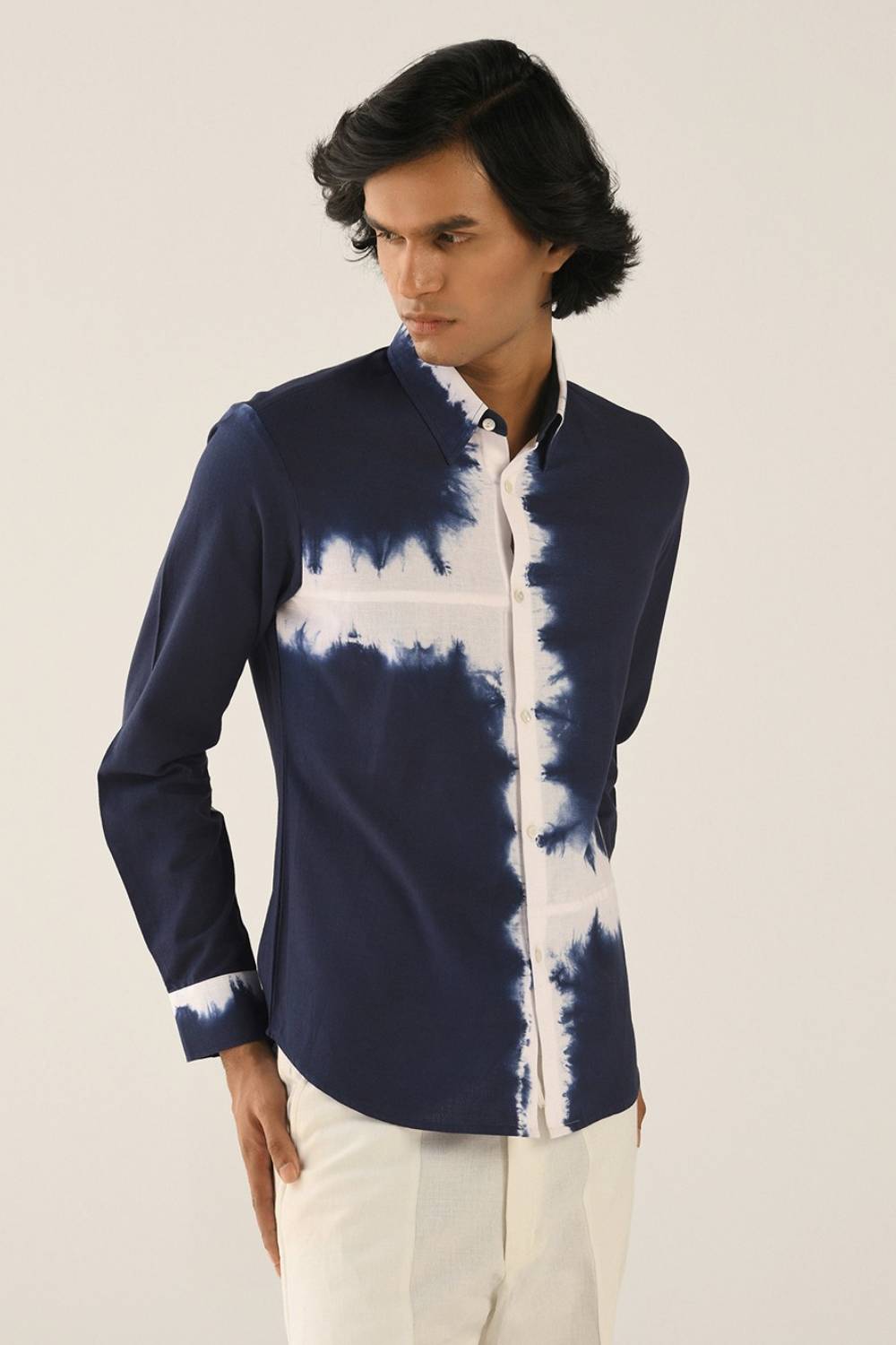 Blue Tie-Dye Block Shirt