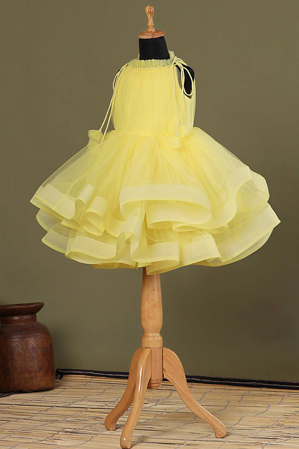 Princess Saga Yellow Double Layered Dress