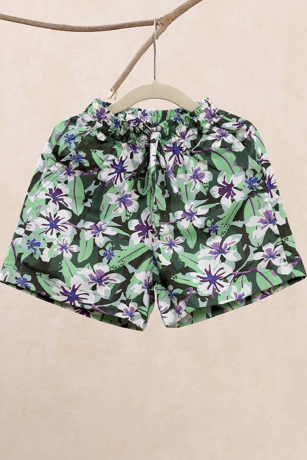 Blooming Buds Green Floral Shorts
