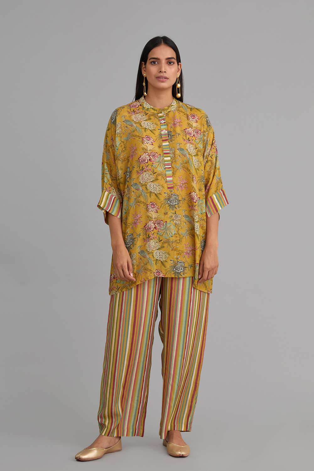 Mustard Yellow Floral Printed Co-Ord Set