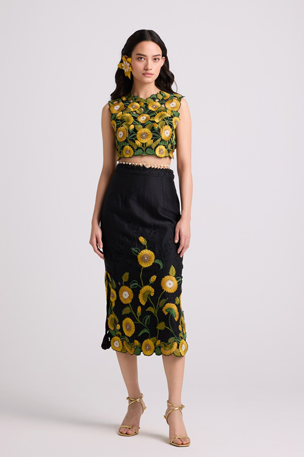 Black Sunflower Skirt