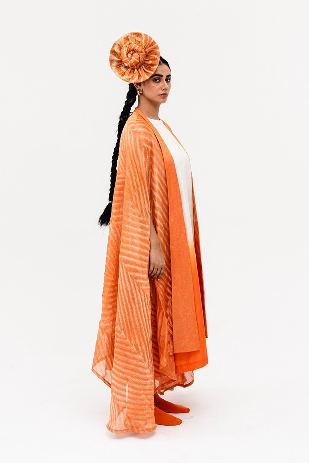Khari Cape and Dress Set - Orange