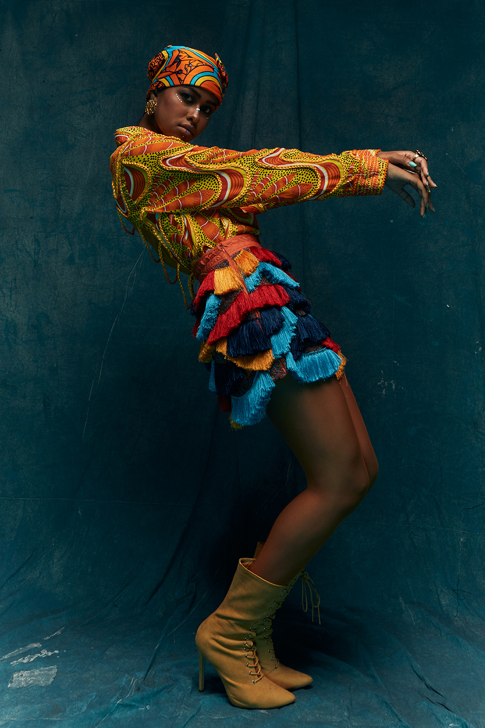 Multicolour Fringe Skirt