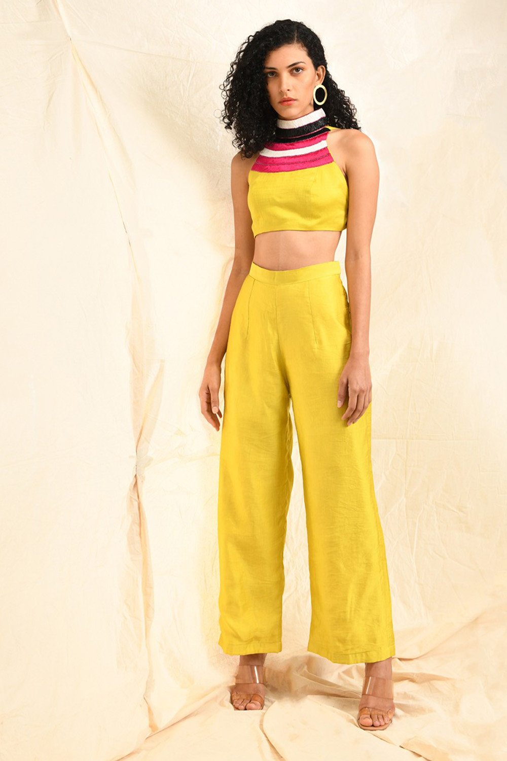 Yellow Multi Colour Embroidered Co-ord Set
