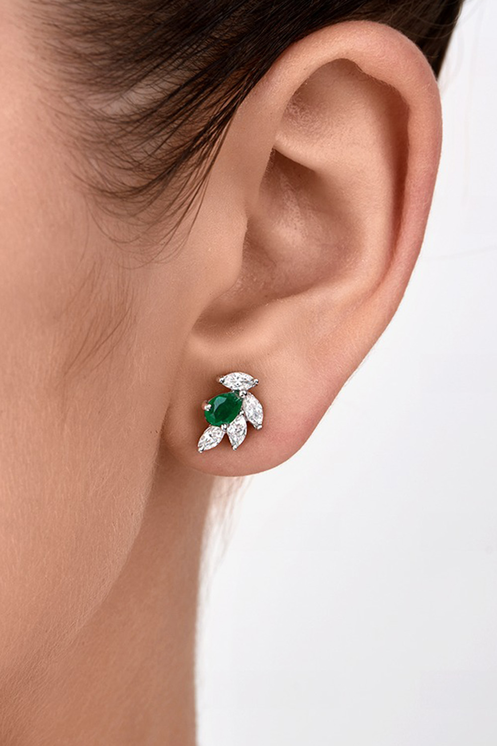 Green Pear Cut Earring