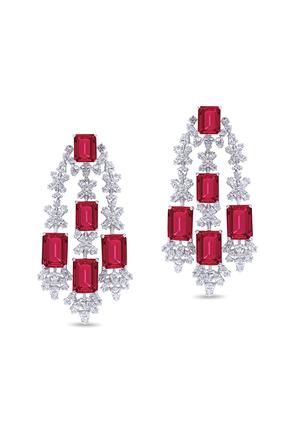Red Bridal Earring