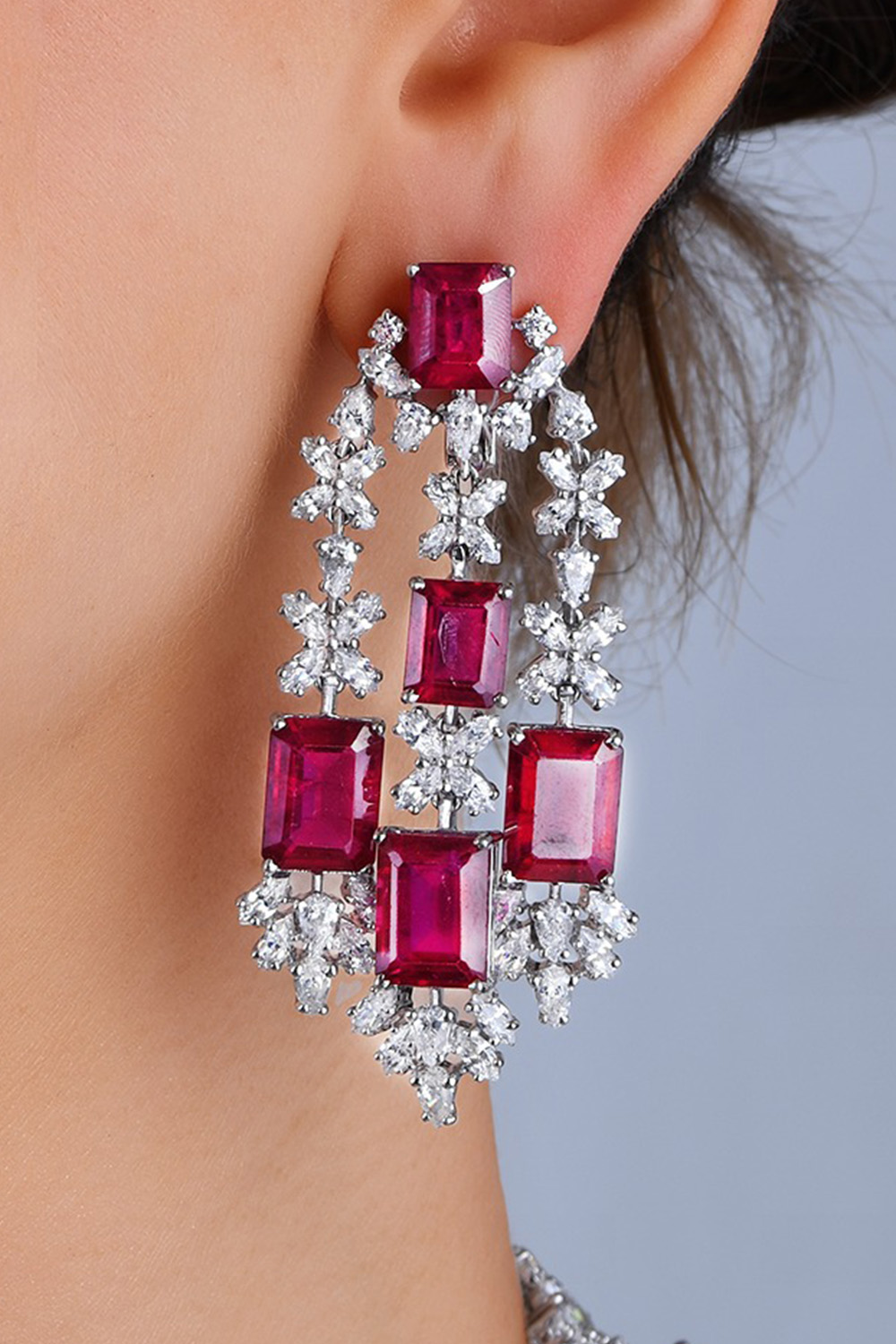 Red Bridal Earring