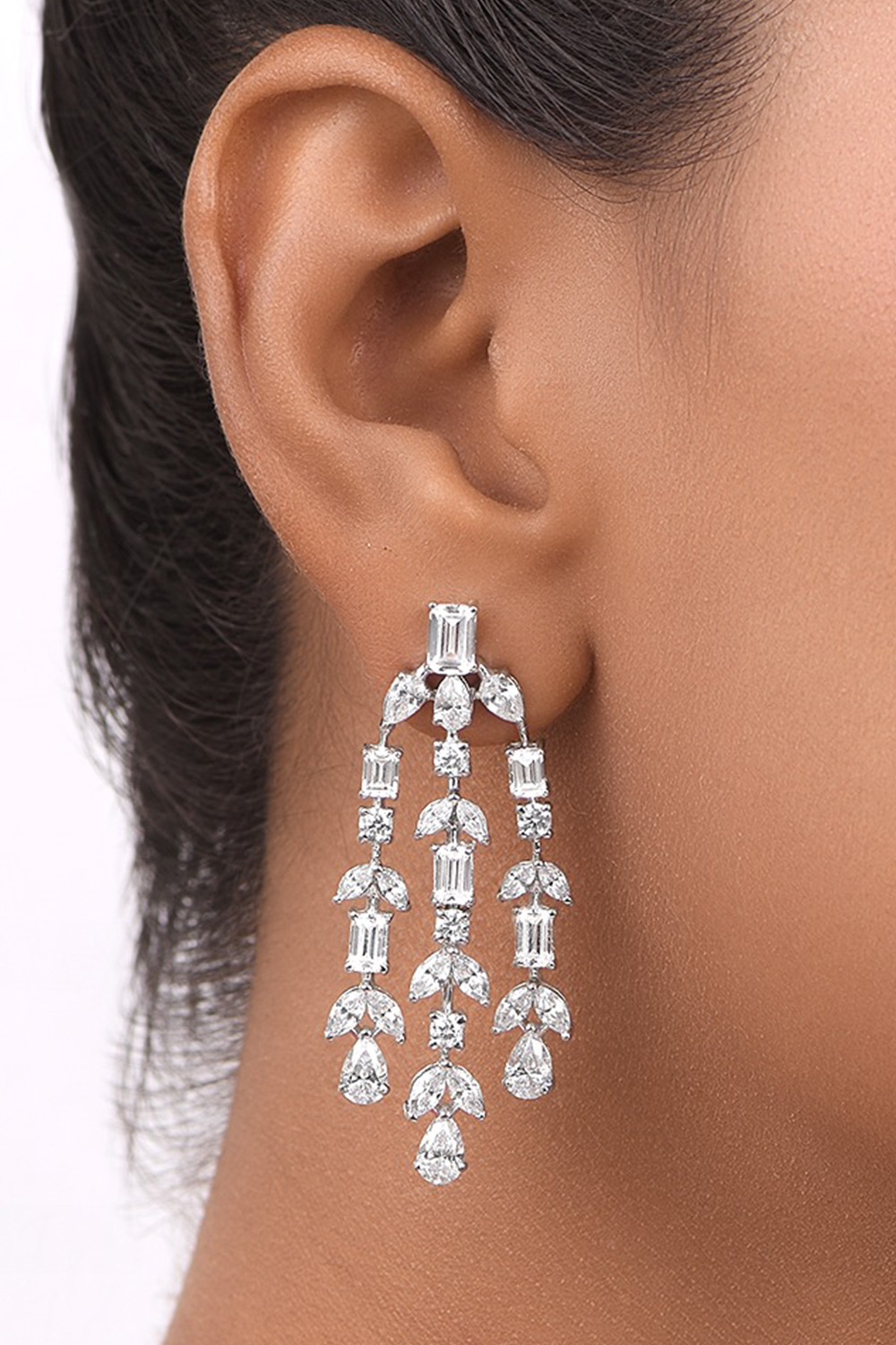 White Chandelier Earring