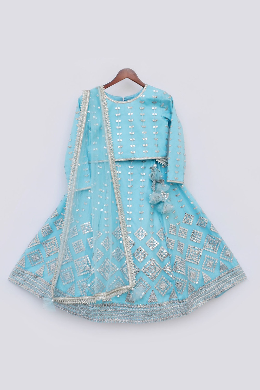  Blue Embroidery Lehenga Choli Set