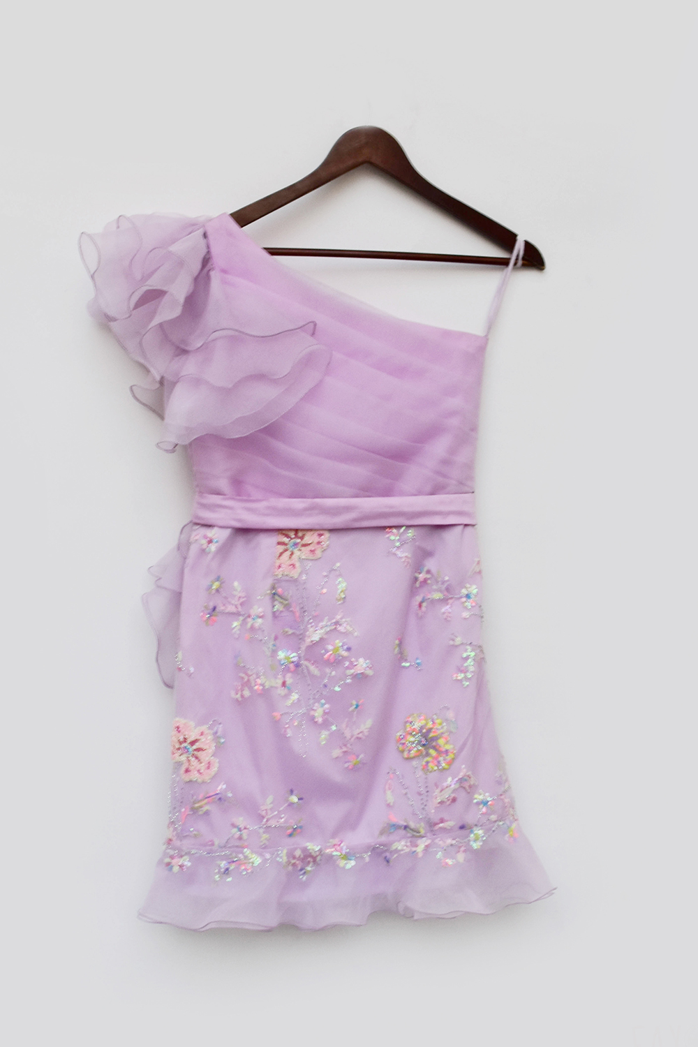 Lilac Embroidery and Organza Dress