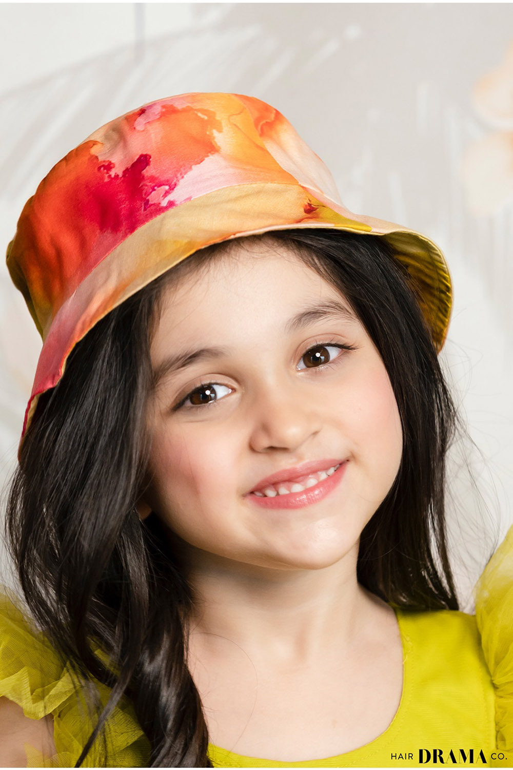 Kids Tie-Dye Bucket Hat - Orange & Yellow