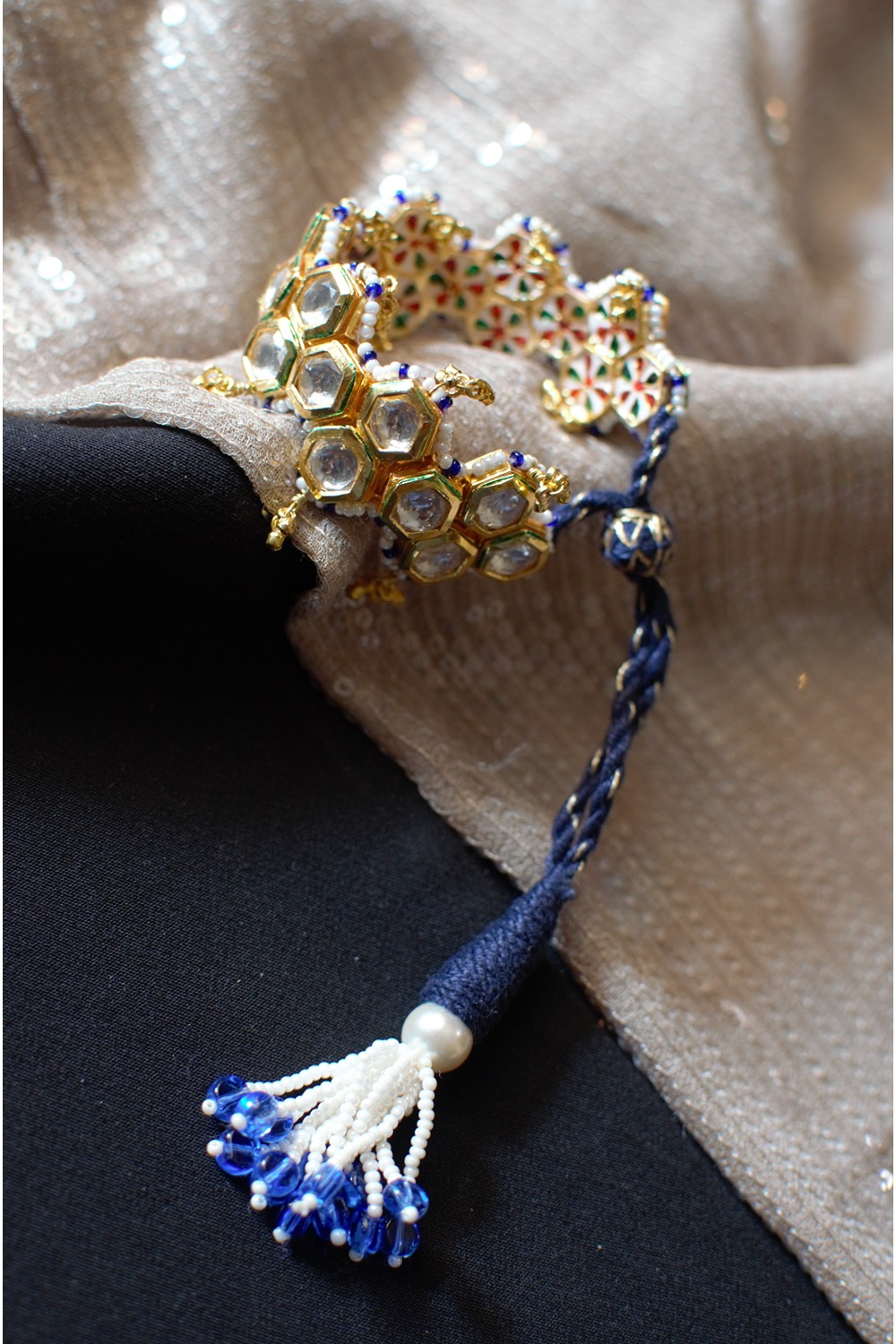 Blue Honeycomb Pochi Bracelet