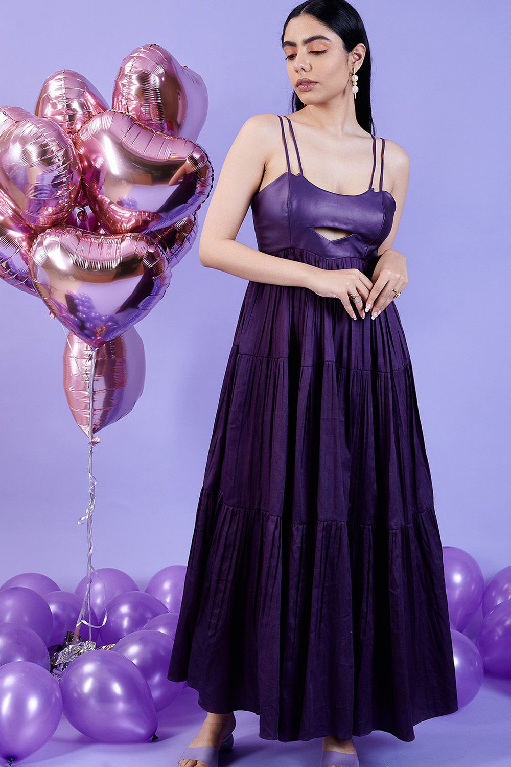 Purple Monochrome Evening Dress