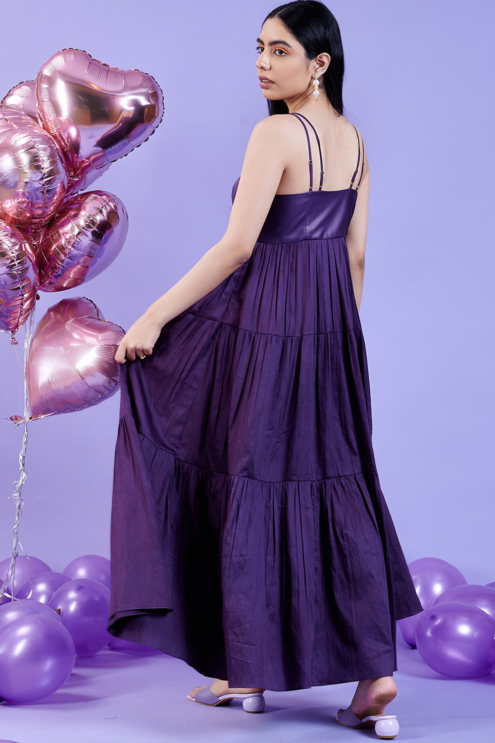 Purple Monochrome Evening Dress