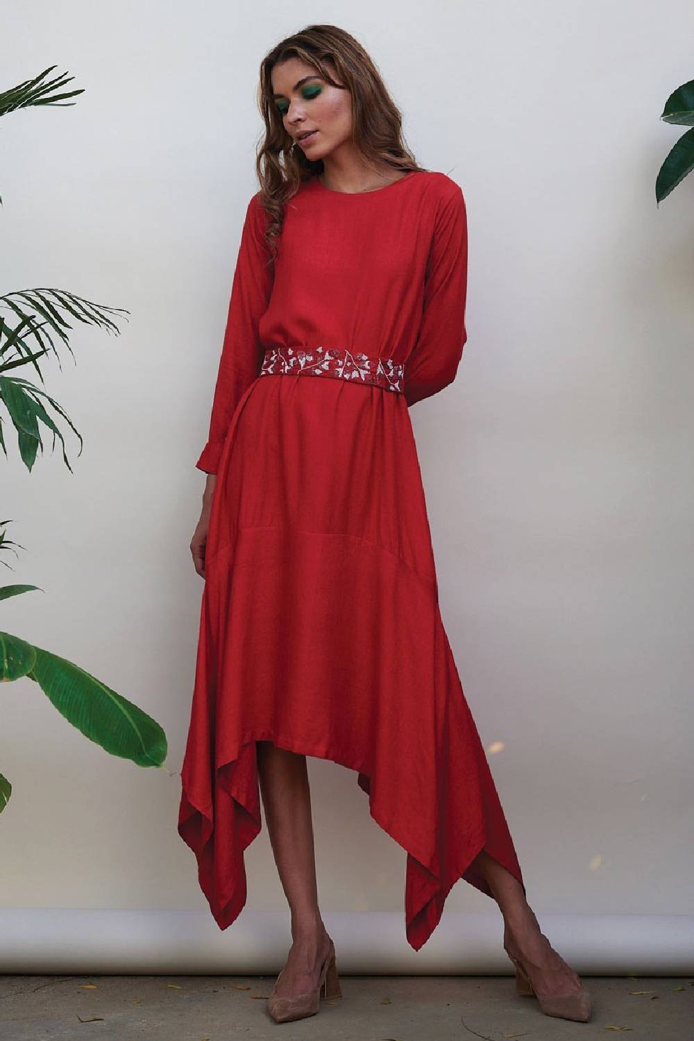  Scarlet Solid Dress