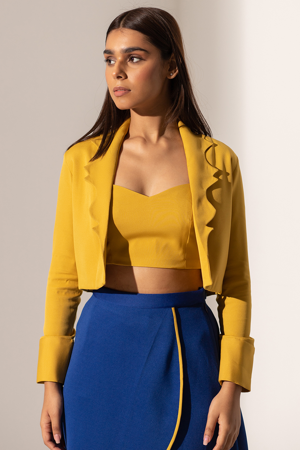 Yellow and Blue Skirt Set