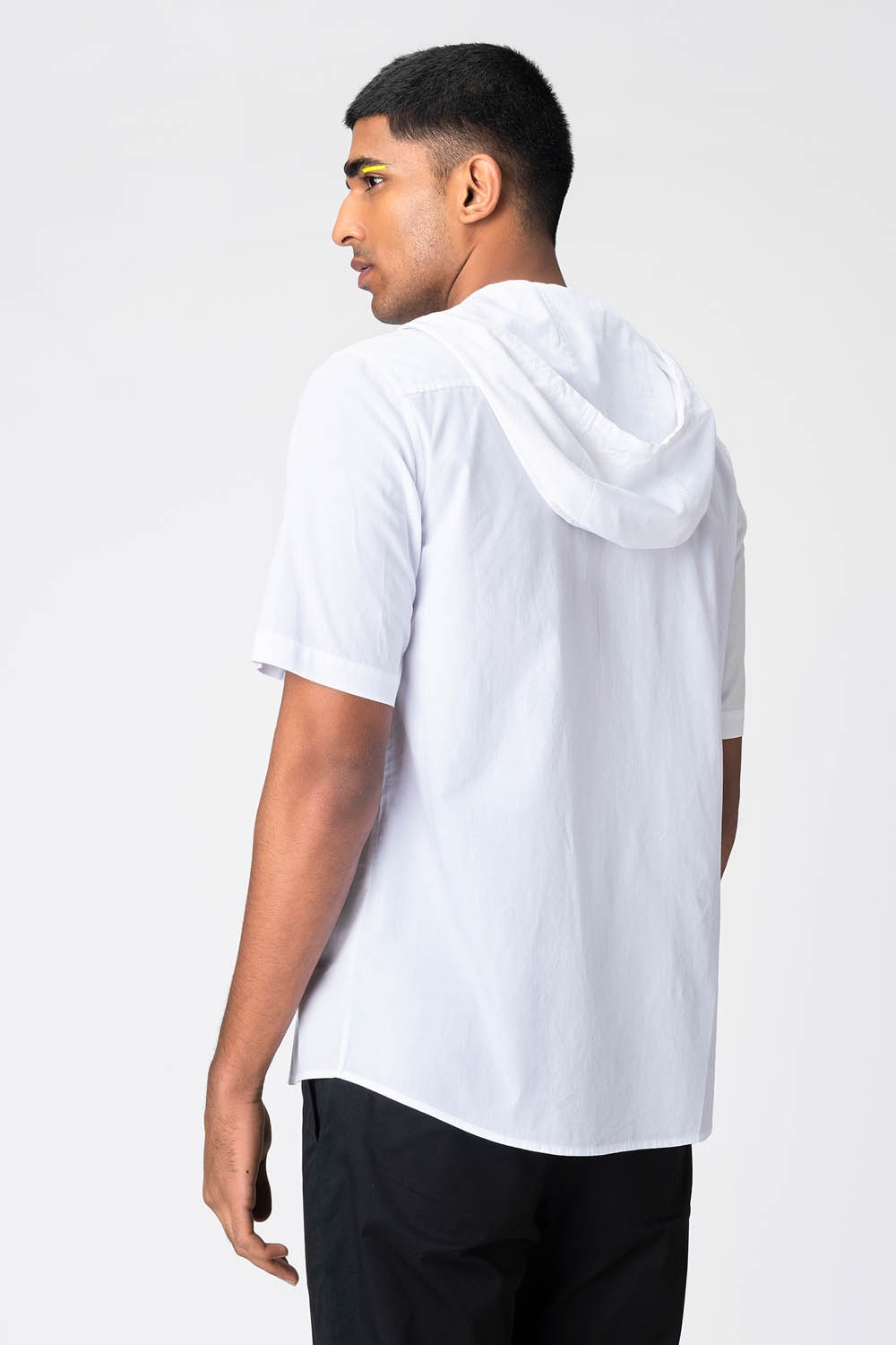White Printed Hoodie Shirt