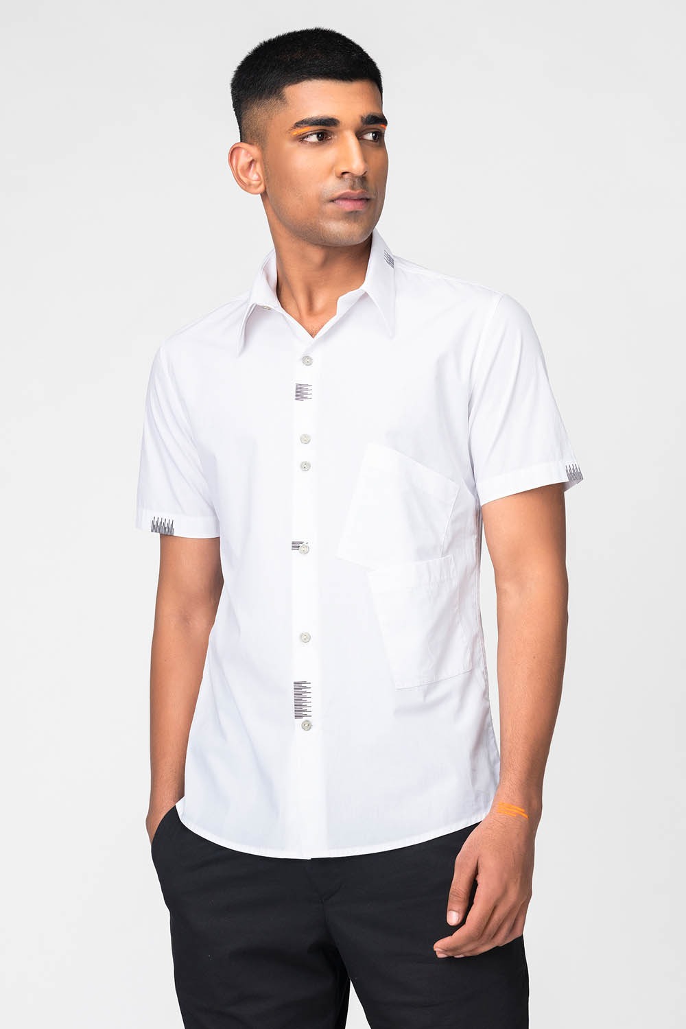 White Double Patch Pocket Shirt