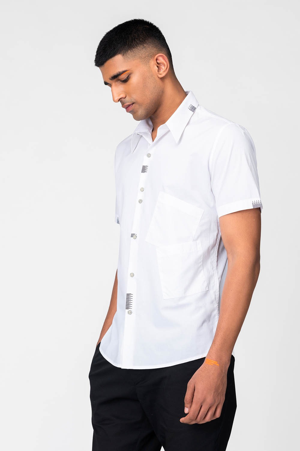 White Double Patch Pocket Shirt