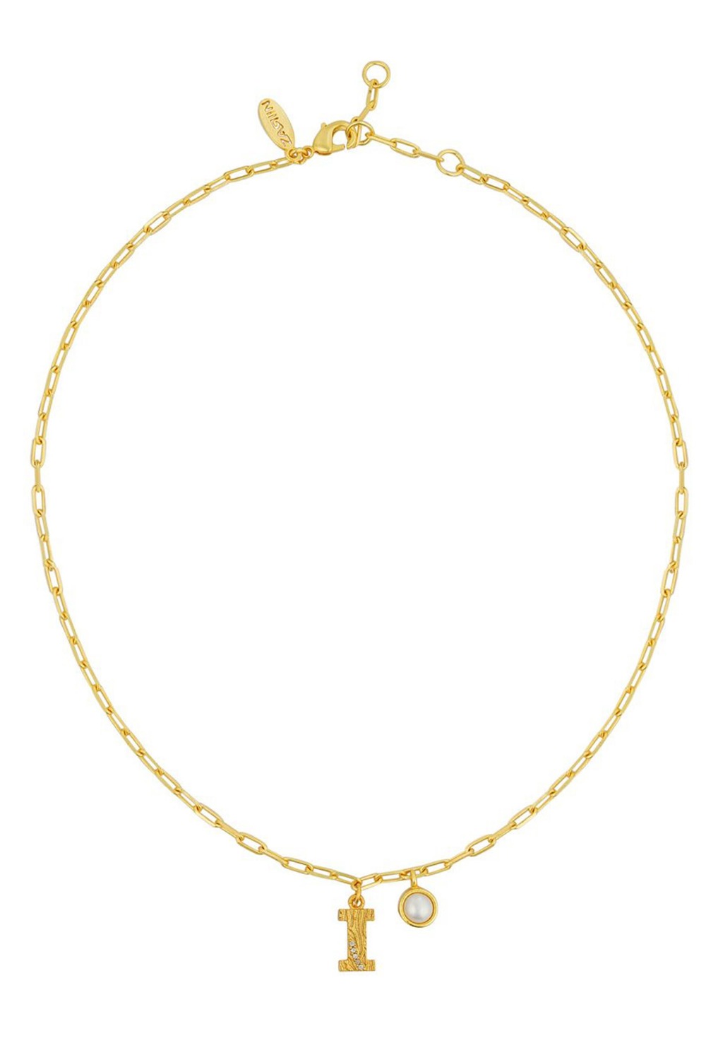 Gold Plated I Necklace  