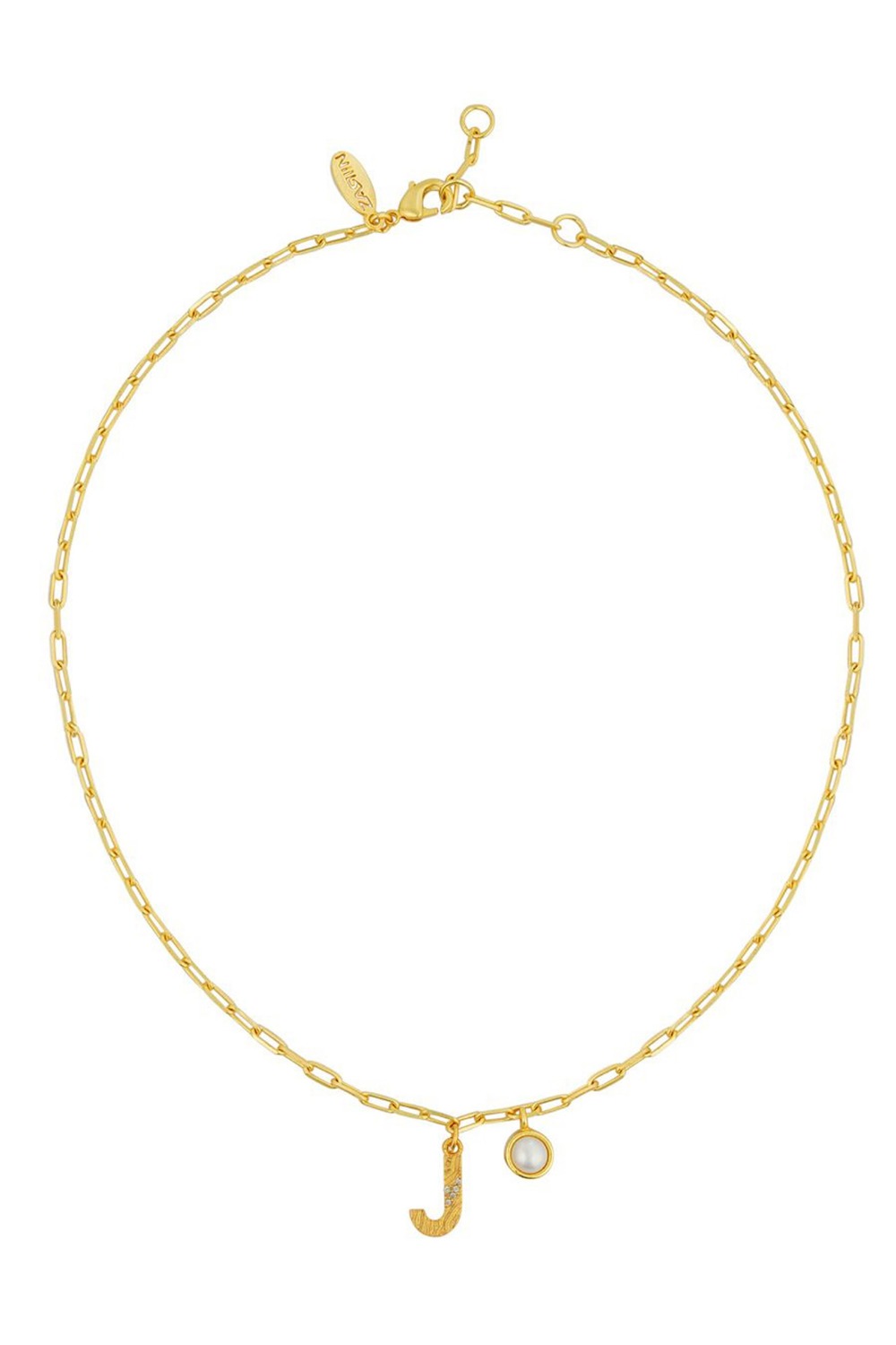 Gold Plated J Necklace  