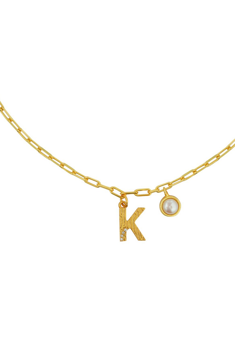 Gold Plated K Necklace  