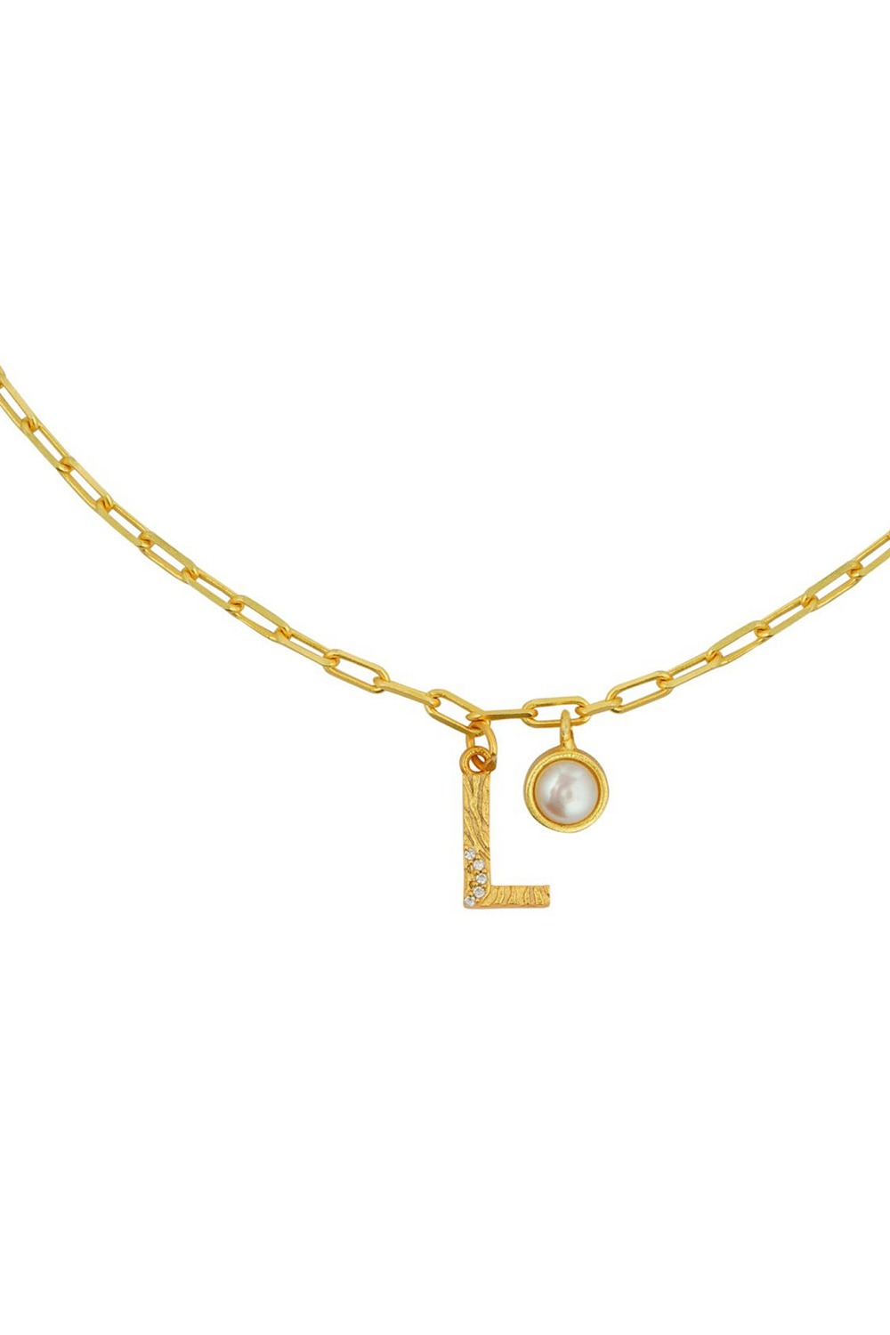 Gold Plated L Necklace  