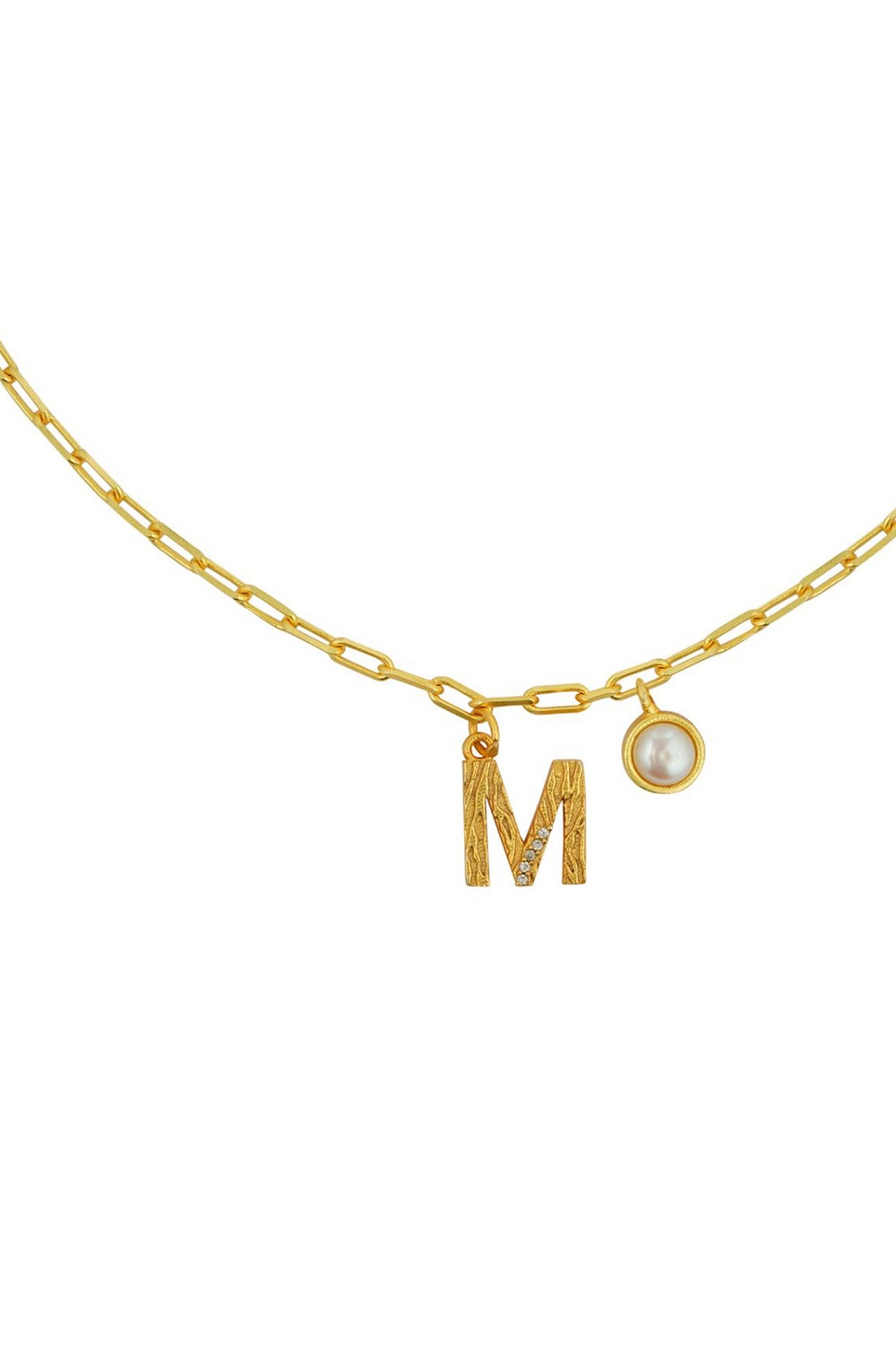 Gold Plated M Necklace  