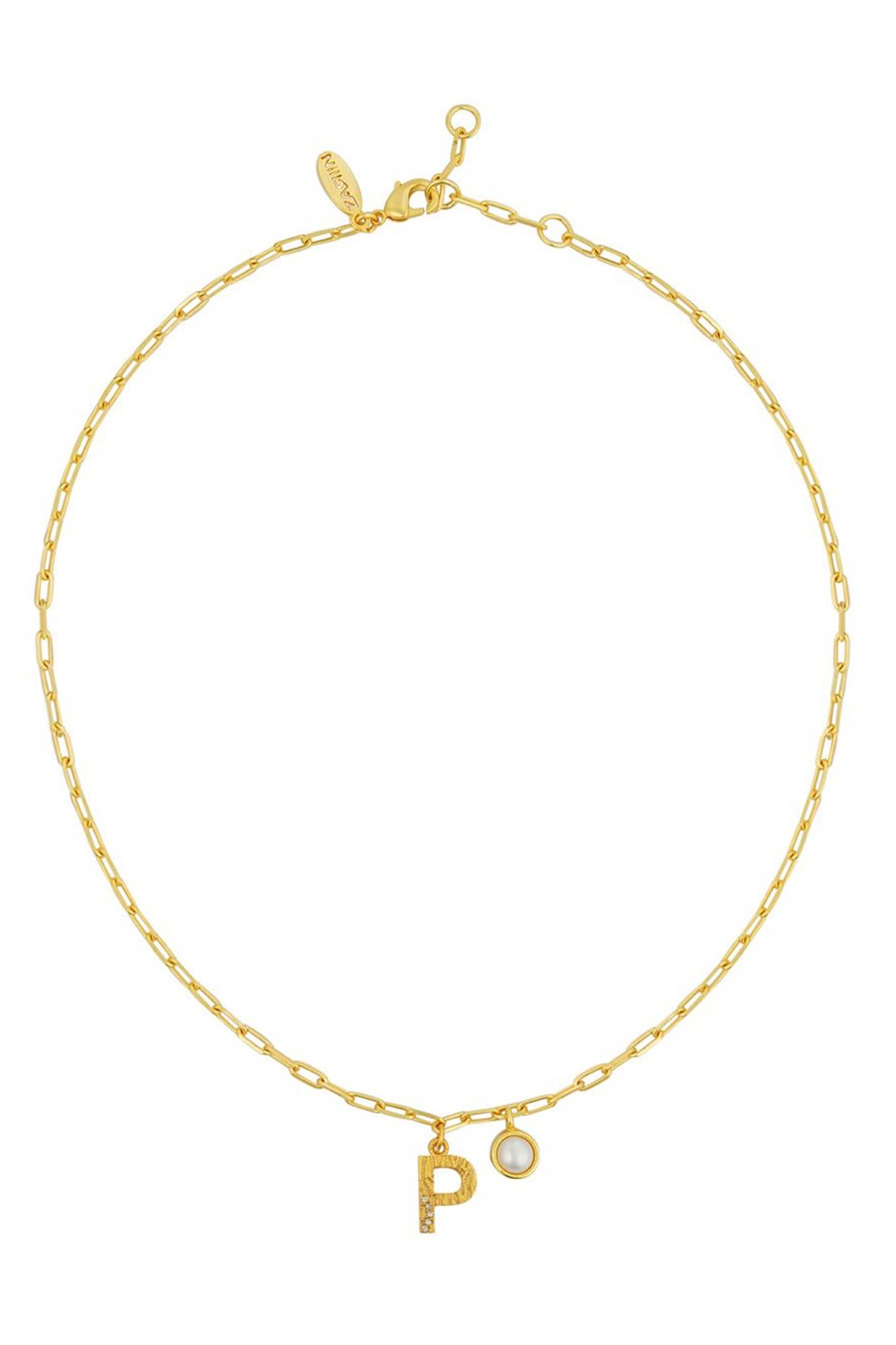 Gold Plated P Necklace  