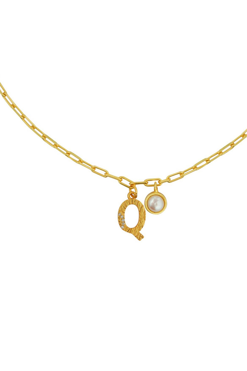 Gold Plated Q Necklace  