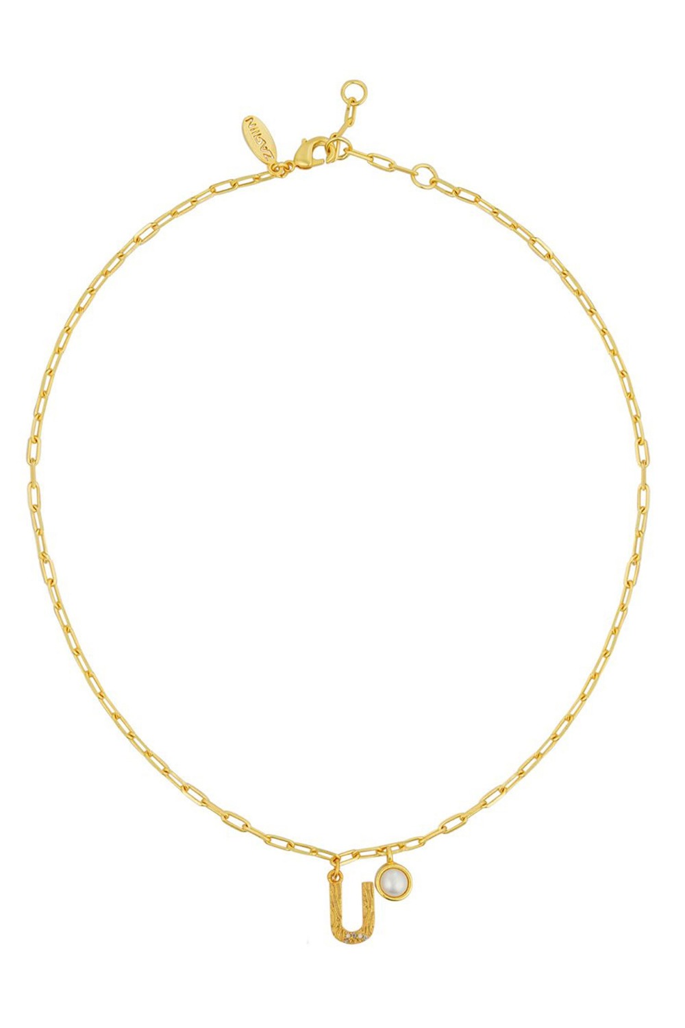 Gold Plated U Necklace  