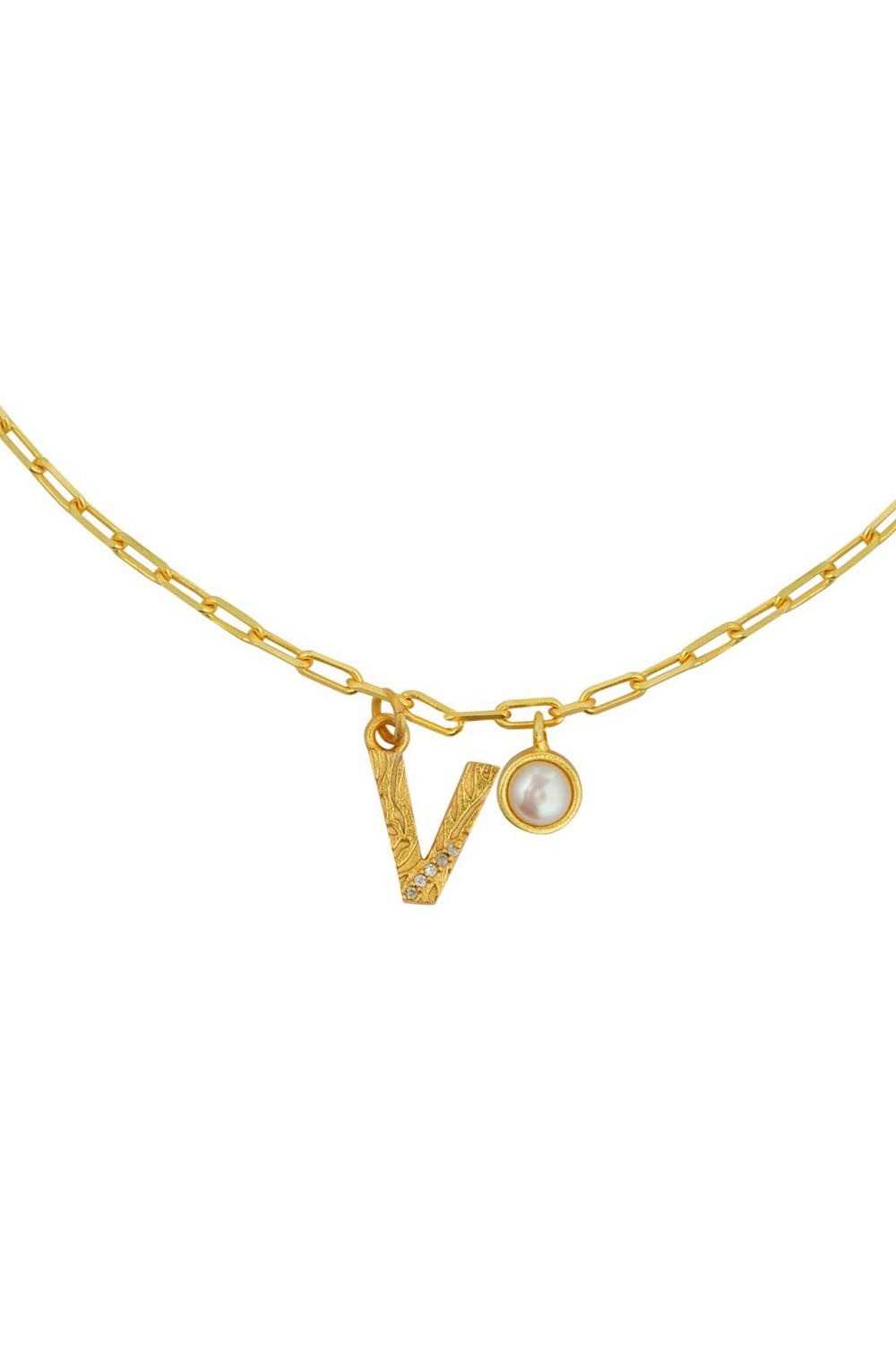 Gold Plated V Necklace  