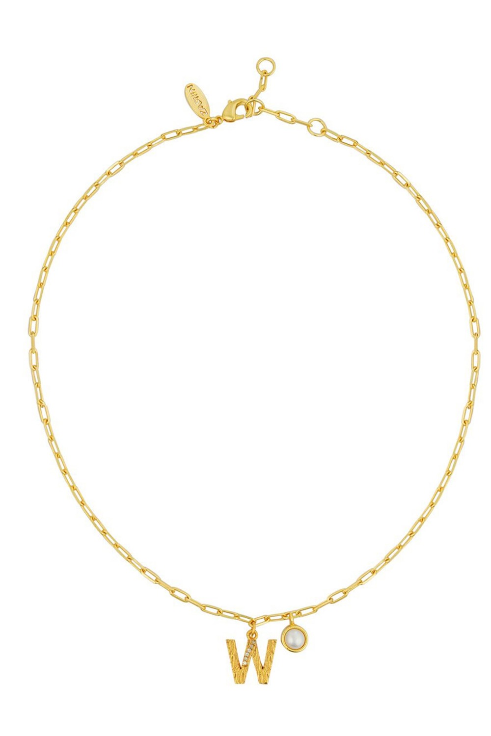 Gold Plated W Necklace  