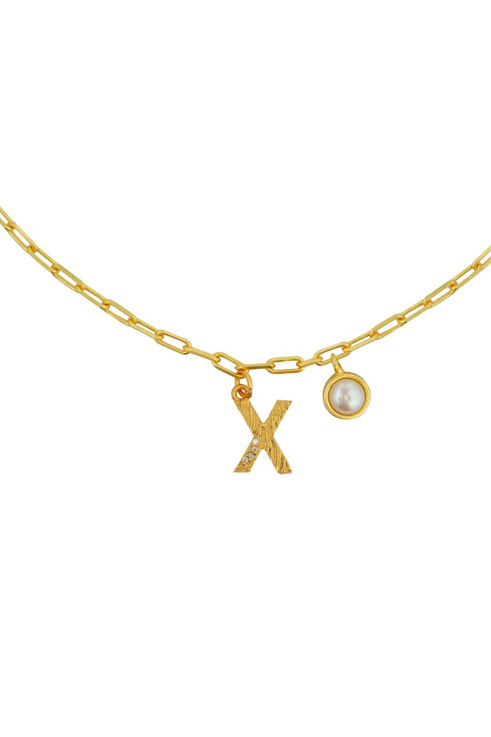 Gold Plated X Necklace  