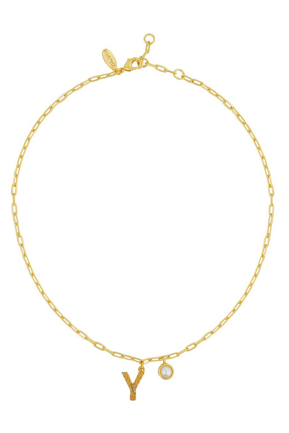 Gold Plated Y Necklace  