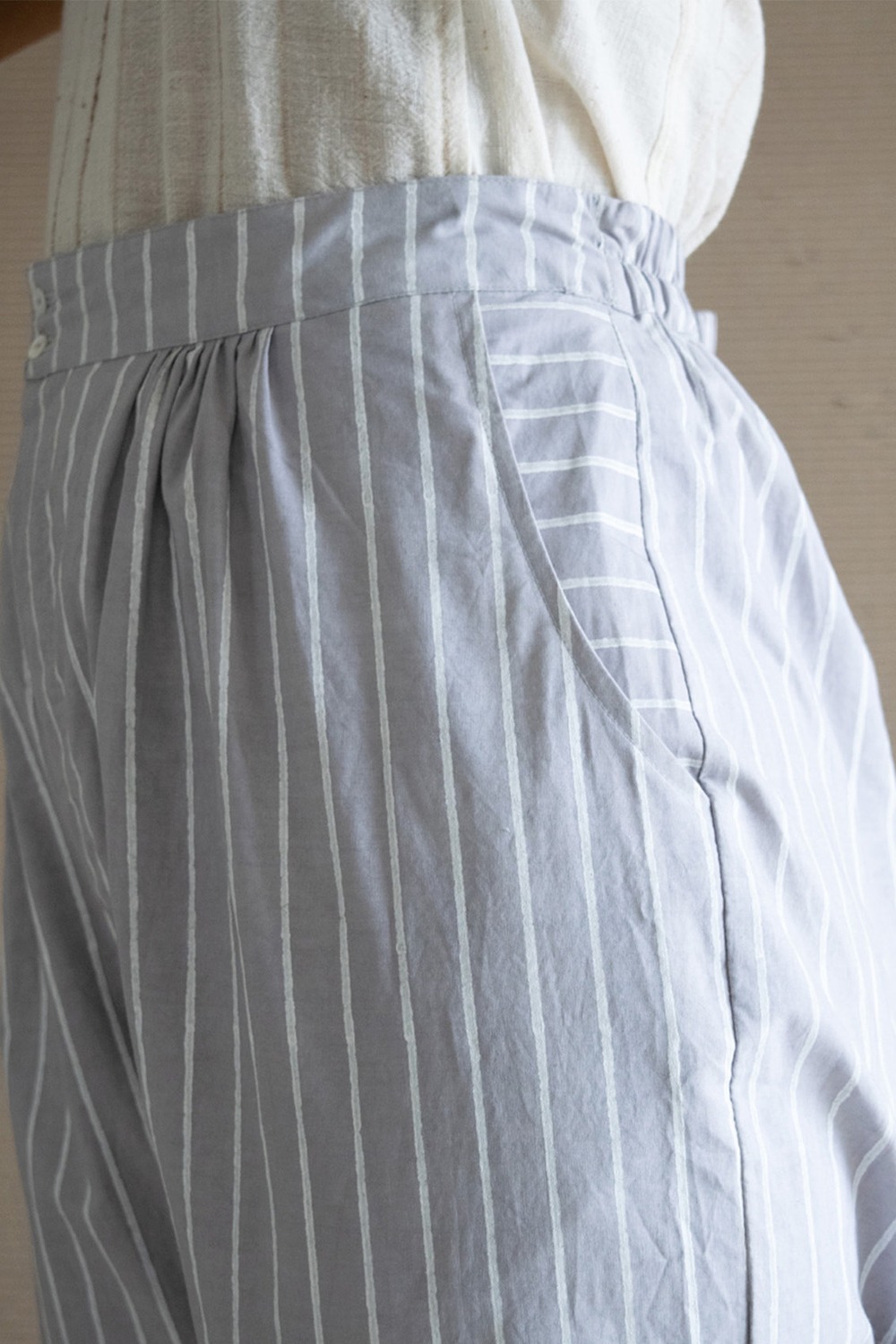 Grey Stripe Elasticated Pant