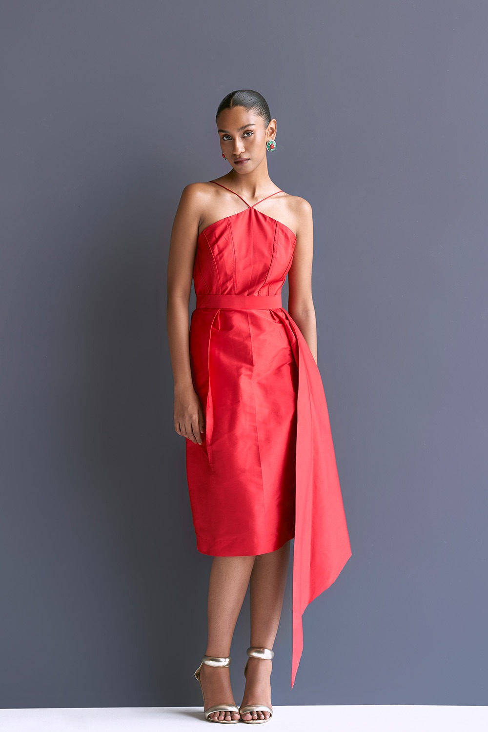 Red Column Dress