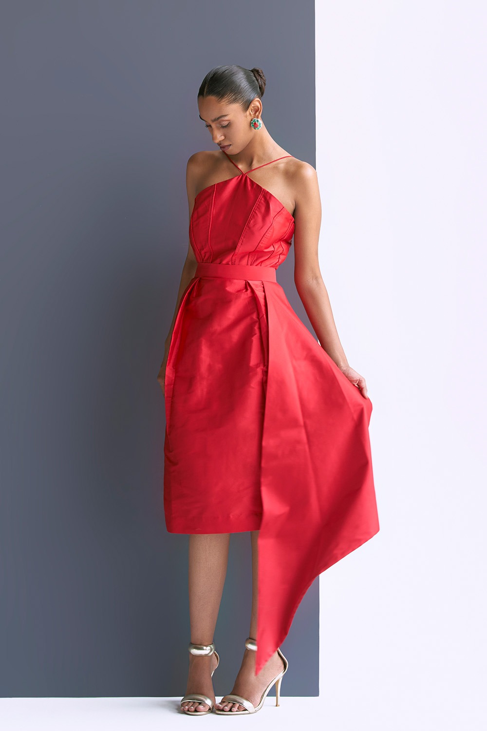 Red Column Dress