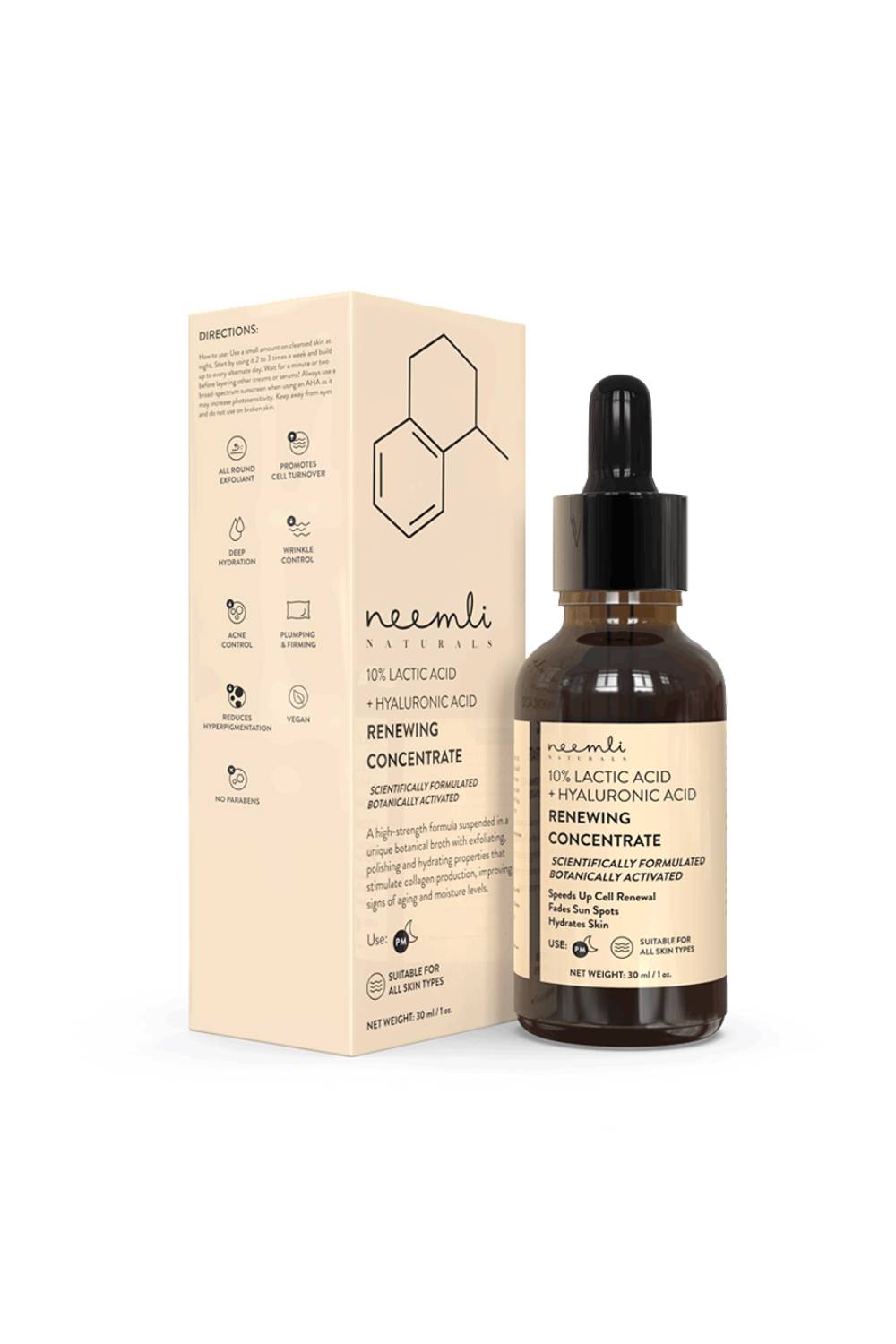10% Lactic Acid + Hyaluronic Acid Renewing Concentrate-30ml