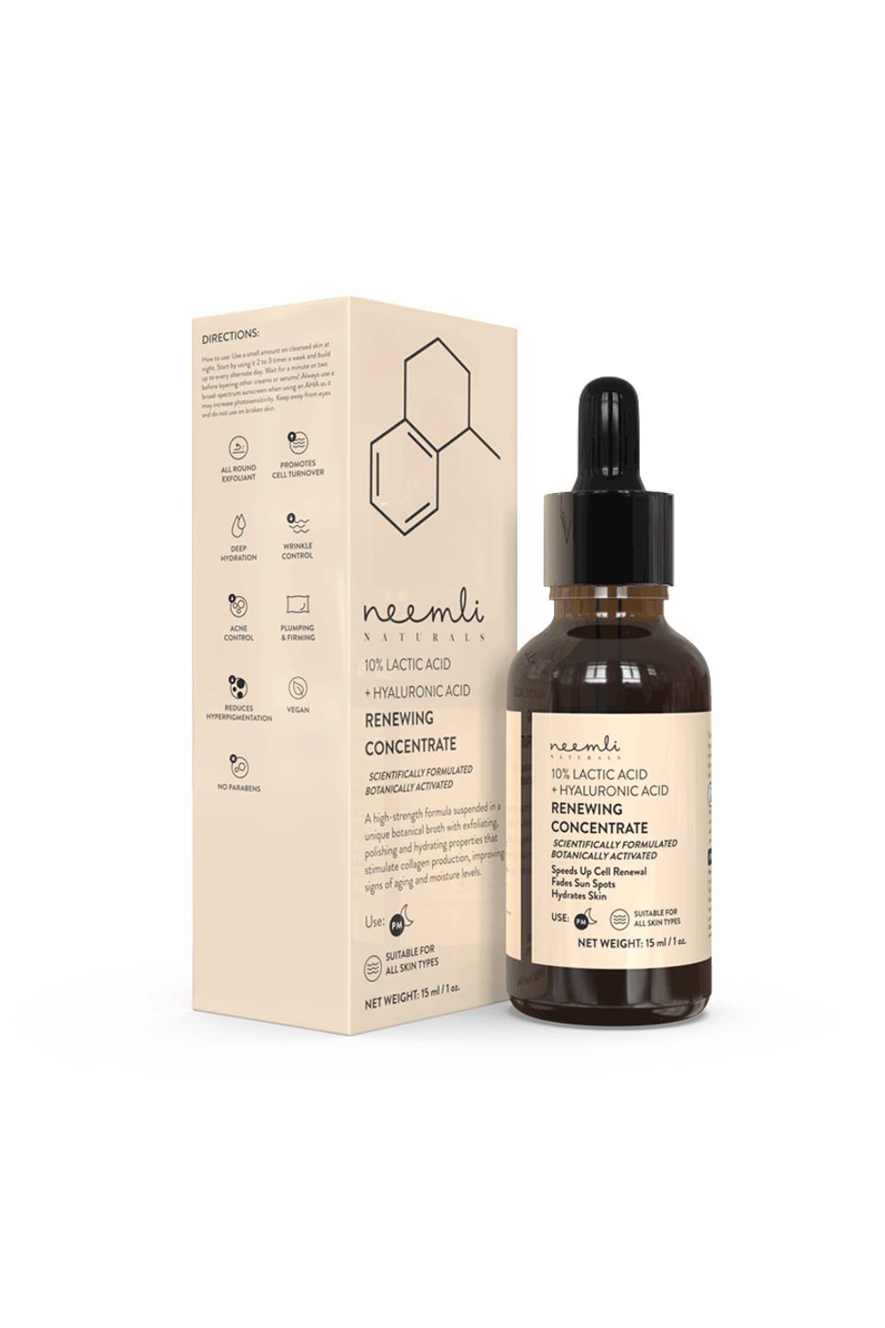 10% Lactic Acid + Hyaluronic Acid Renewing Concentrate-15ml