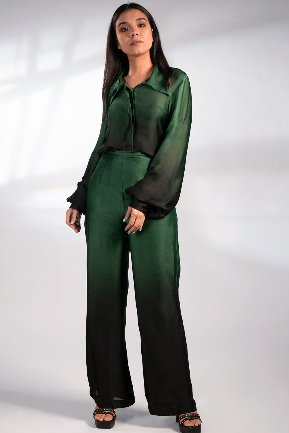 Green Ombre Shirt Co-ord